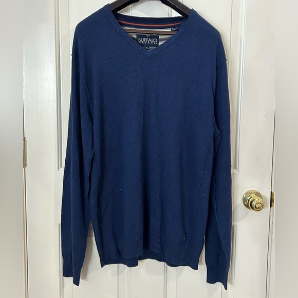 Buffalo David Bitton Men’s XXL Wool Blend V-Neck Elbow Patch Sweater - Picture 1 of 8